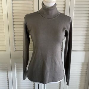Linda Allard Ellen Tracy Turtleneck Sweater Women’s Gray Wool Silk Knit Size M